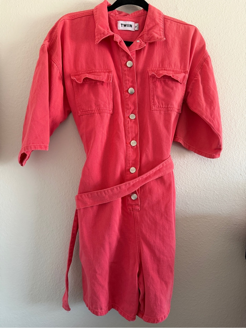 Twiin Romper Denim Pink Cotton Festival  Small